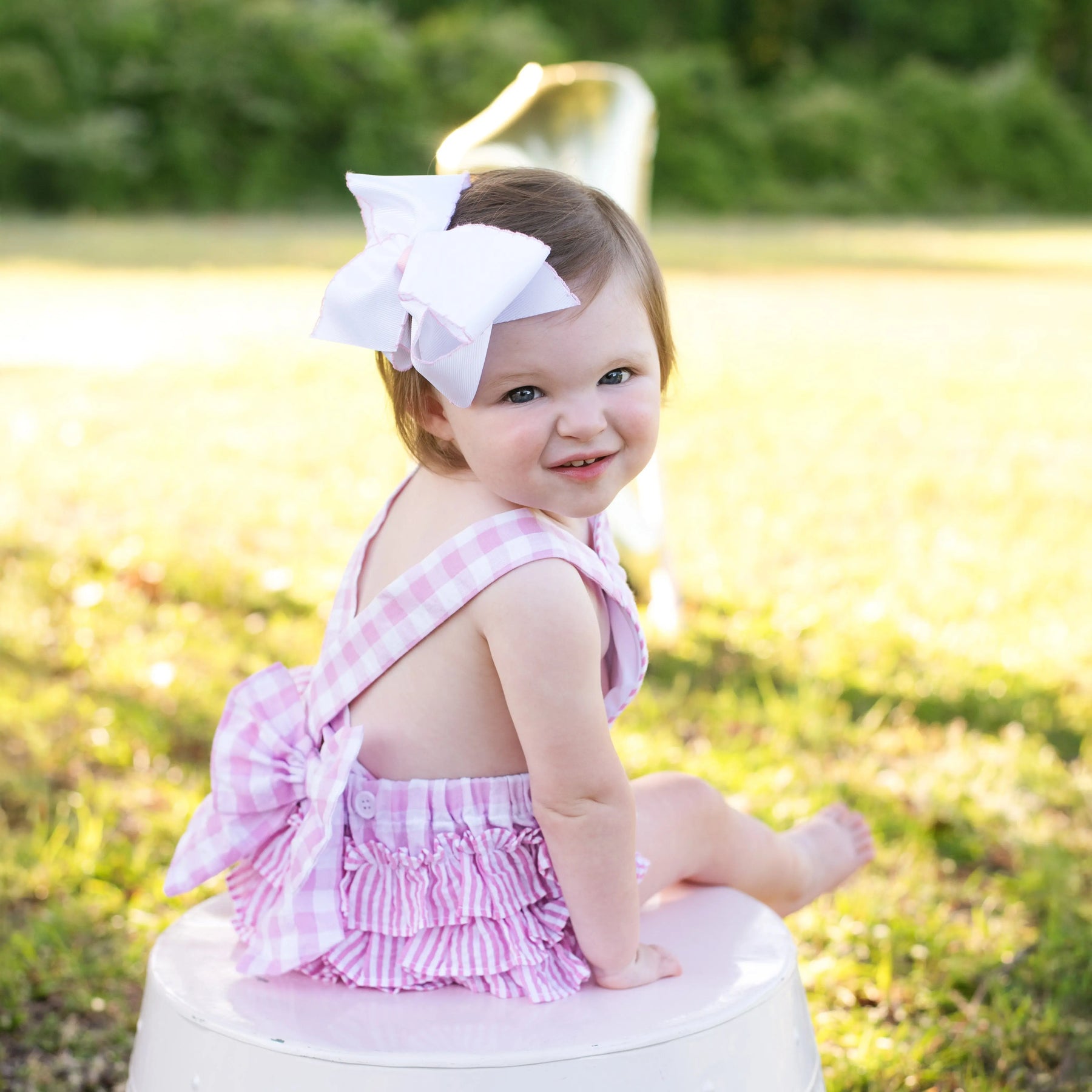 Pastel Pink First Birthday Bubble Seven Lantern Lane