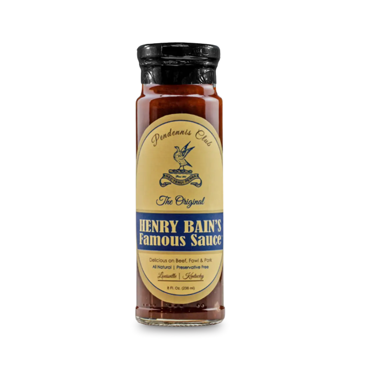Henry Bain's Famous Sauce bottle from Pendennis Club, Louisville Kentucky
