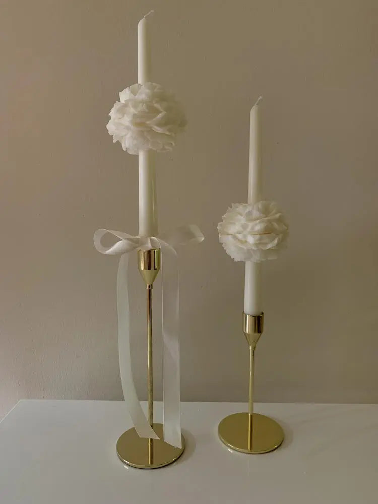 Peony Flower Taper Candle by Believe Candle, scented candle main product photo