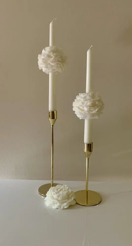 Peony Flower Taper Candle by Believe Candle, scented candle detail photo 2