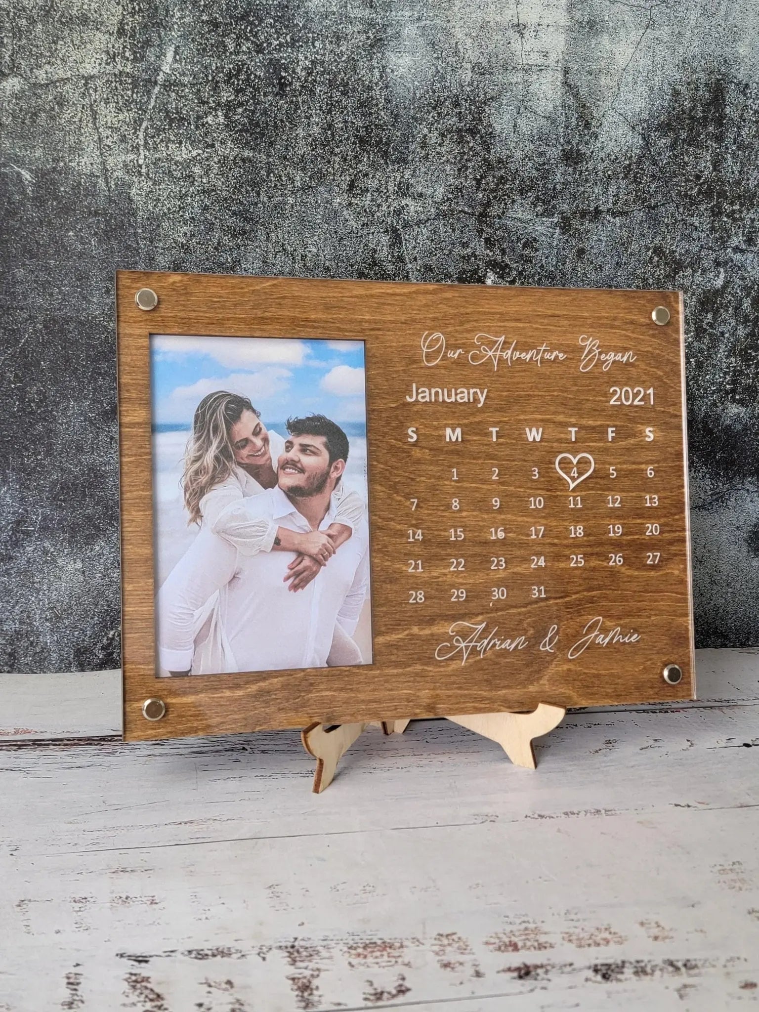 Personalized Couples Picture Frame with Calendar EverLee Creations