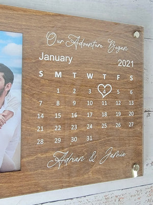 Personalized Couples Picture Frame with Calendar EverLee Creations
