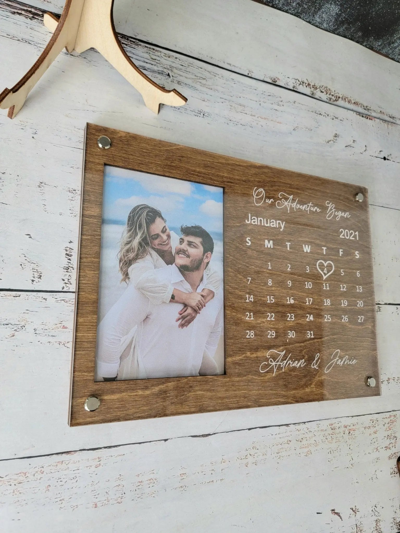 Personalized Couples Picture Frame with Calendar EverLee Creations