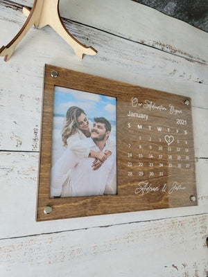 Personalized Couples Picture Frame with Calendar EverLee Creations