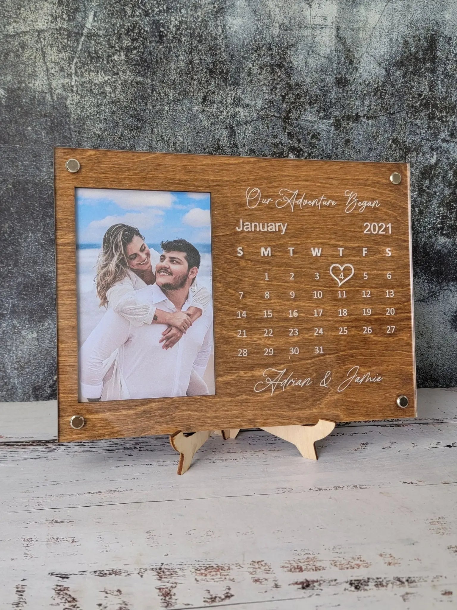 Personalized Couples Picture Frame with Calendar EverLee Creations