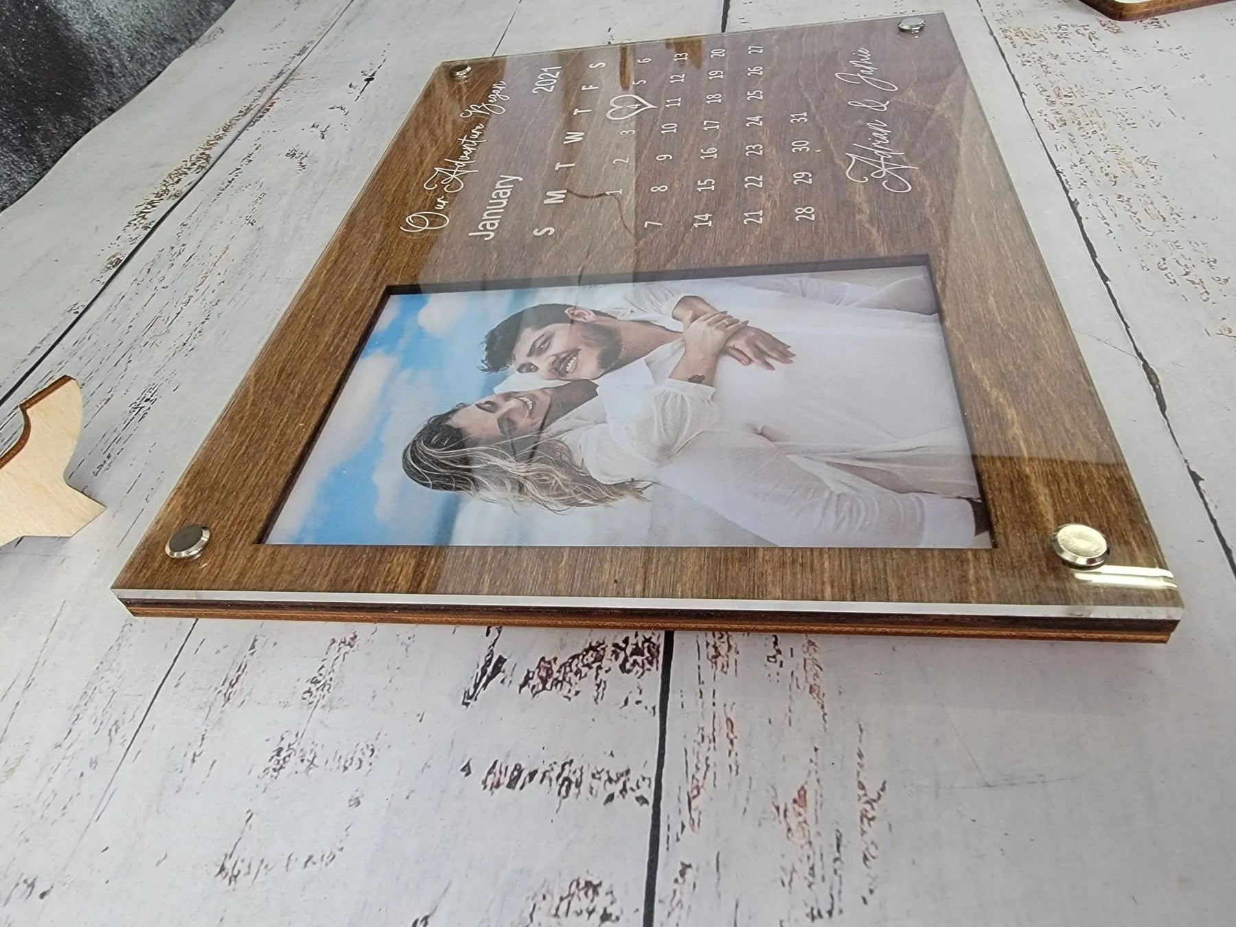 Personalized Couples Picture Frame with Calendar EverLee Creations