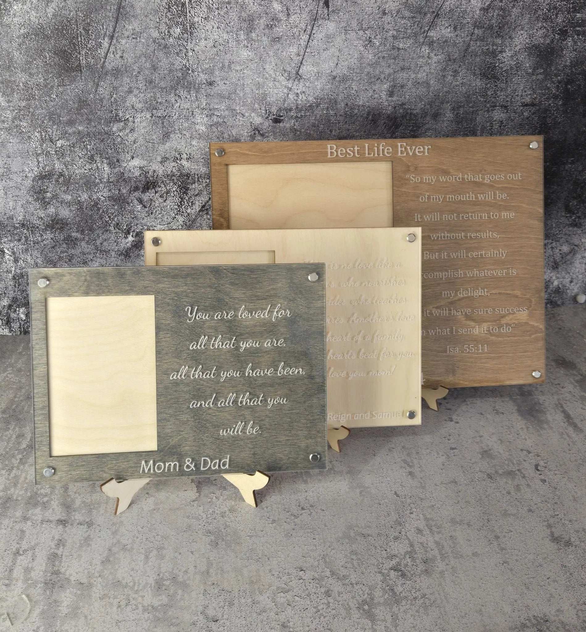 Personalized Engraved Picture Frame- Personalize With Your Favorite Quote or Personal Message EverLee Creations