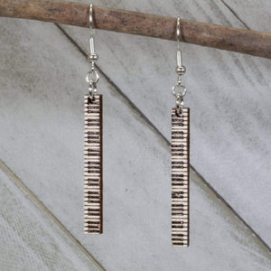 Piano Keyboard Wooden Earrings | Musician Instrument Jewelry