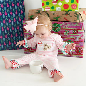 Pink Cookies For Santa Romper Seven Lantern Lane