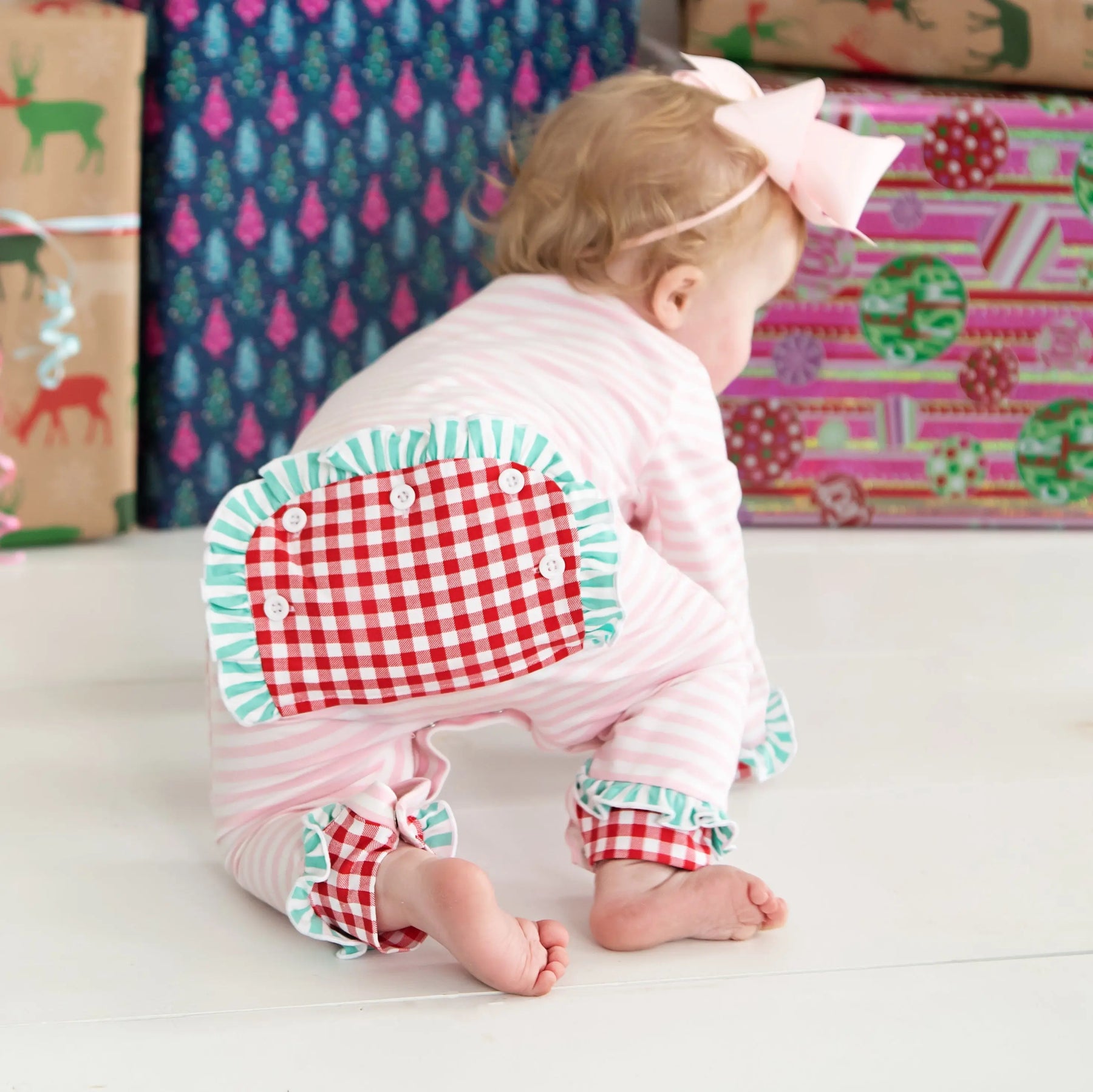 Pink Cookies For Santa Romper Seven Lantern Lane