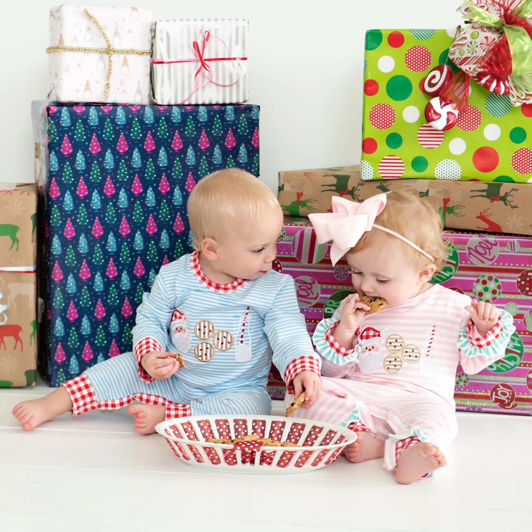 Pink Cookies For Santa Romper Seven Lantern Lane
