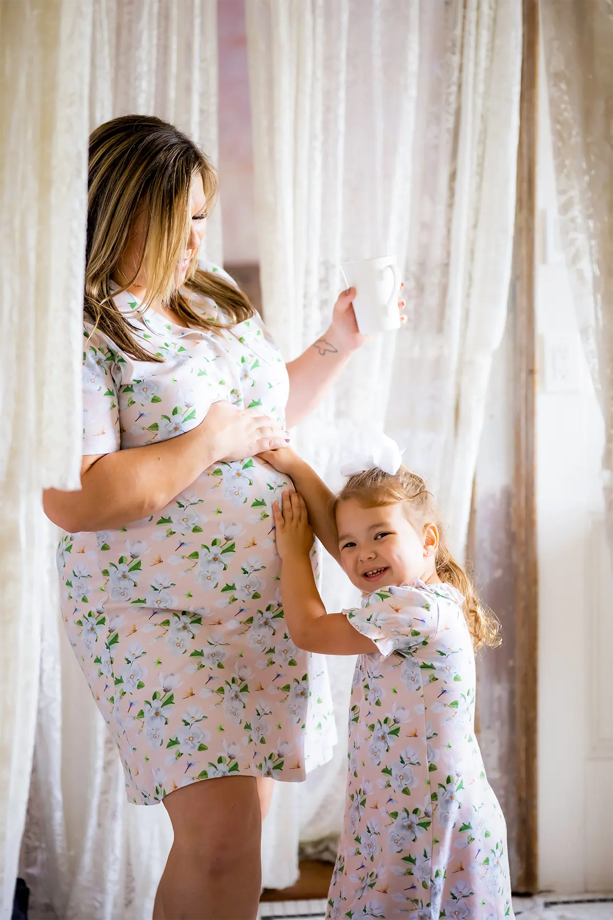 Pink Magnolia Women's Organic Cotton Pajama by Nola Tawk, Southern food gift detail photo 2