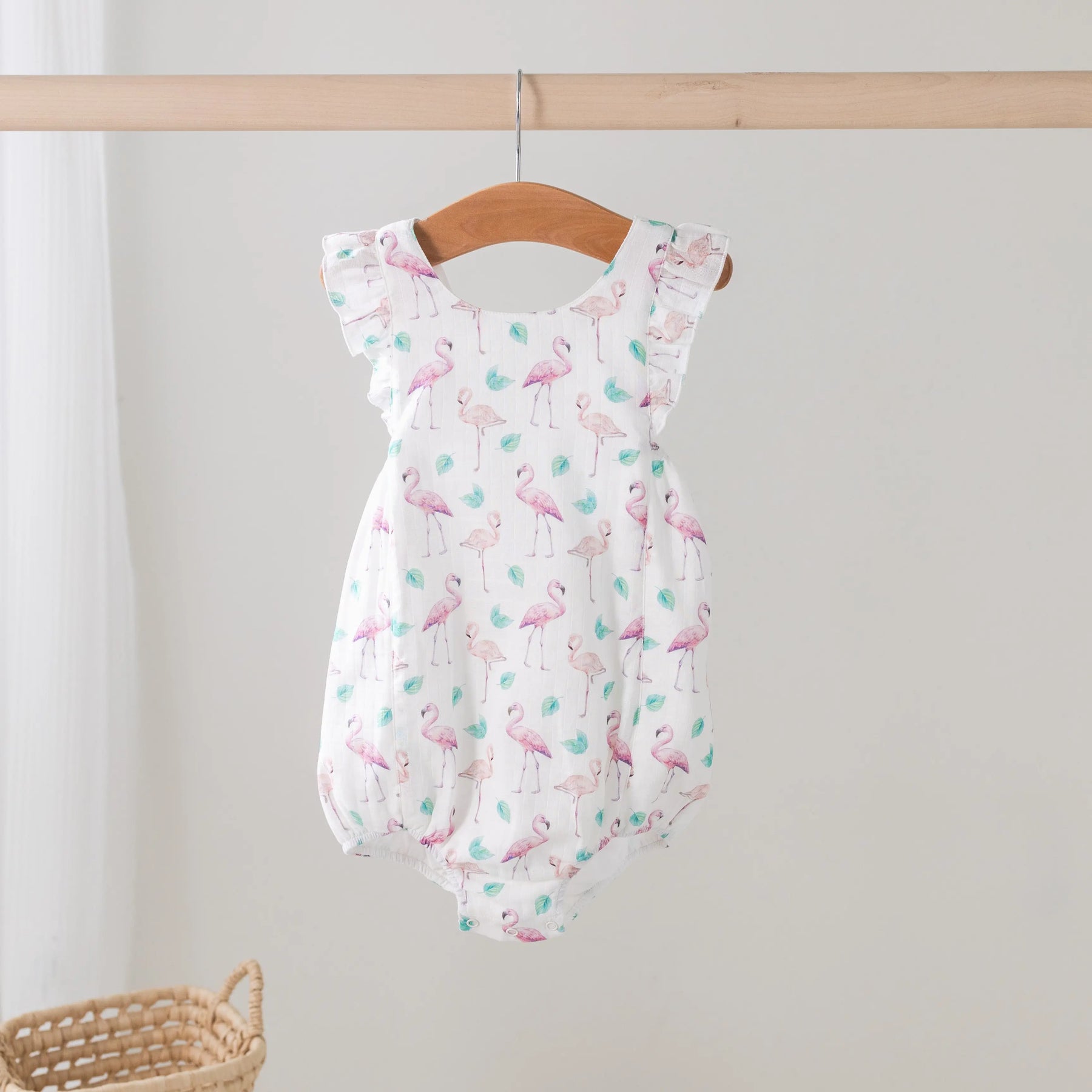 Pink Paradise Organic Muslin Bubble Romper Nola Tawk