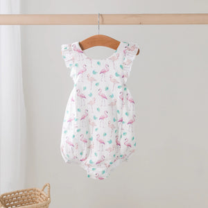 Pink Paradise Organic Muslin Bubble Romper Nola Tawk