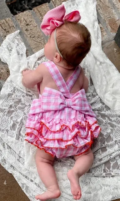 Pink Pumpkin Bubble by Seven Lantern Lane, children's boutique clothing detail photo 17