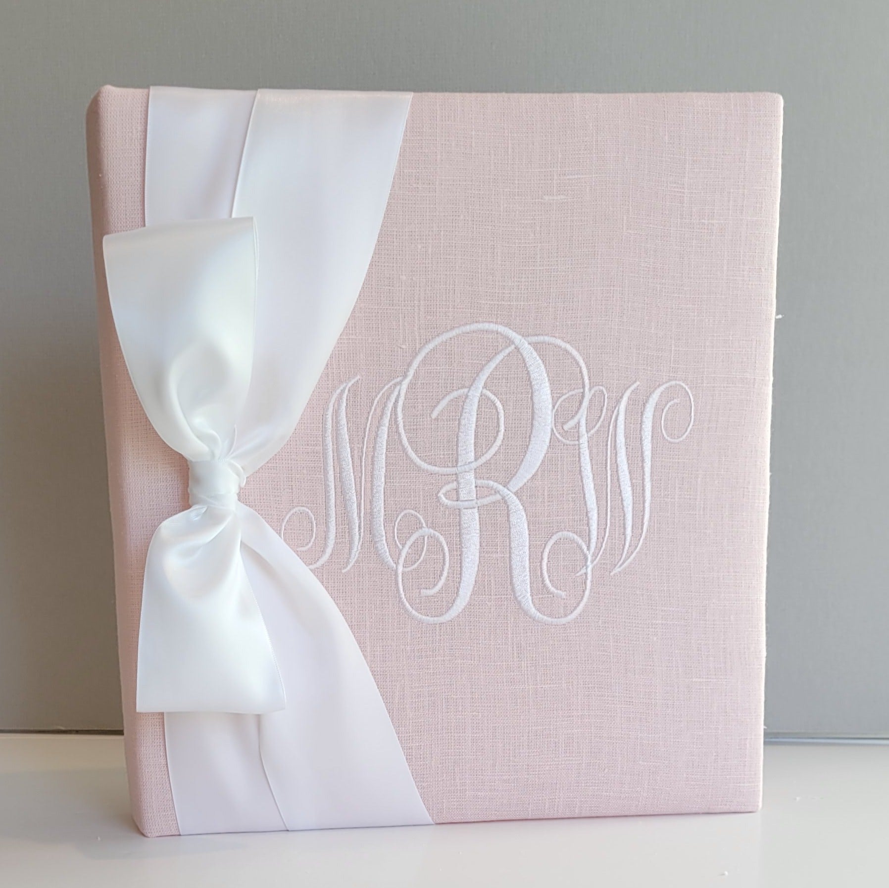 Baby Memory Book - Pink Linen (w/ SATIN Bow) by AP Creations in Tuscaloosa, paper gift detail photo 2