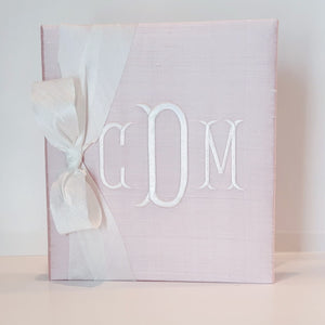 Baby Memory Book - Pink Silk (w/ SILK Bow)