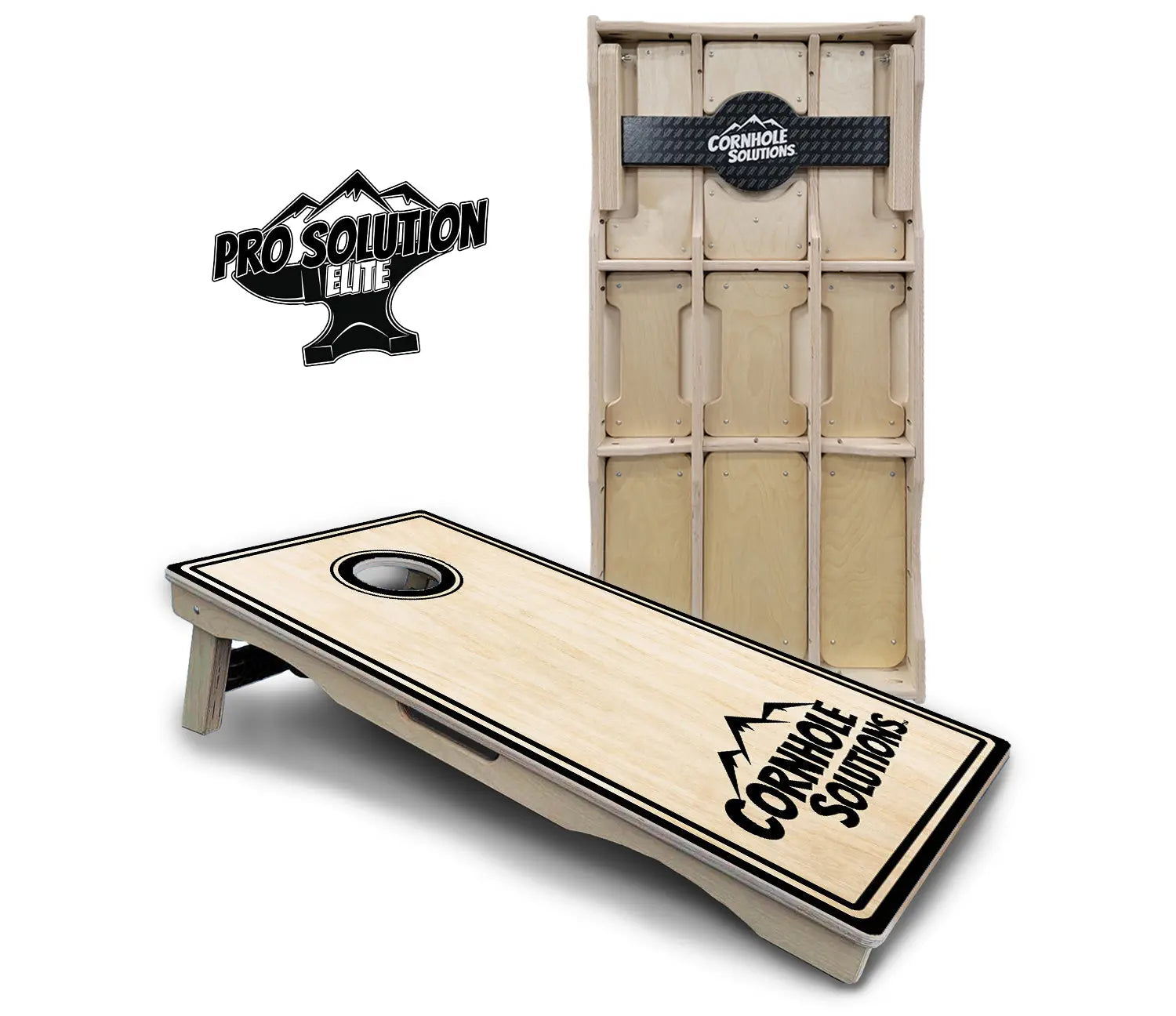 Pinstripe CS Logo Cornhole Boards - Pro Solution Elite Series by Cornhole Solutions, custom cornhole board detail photo 2