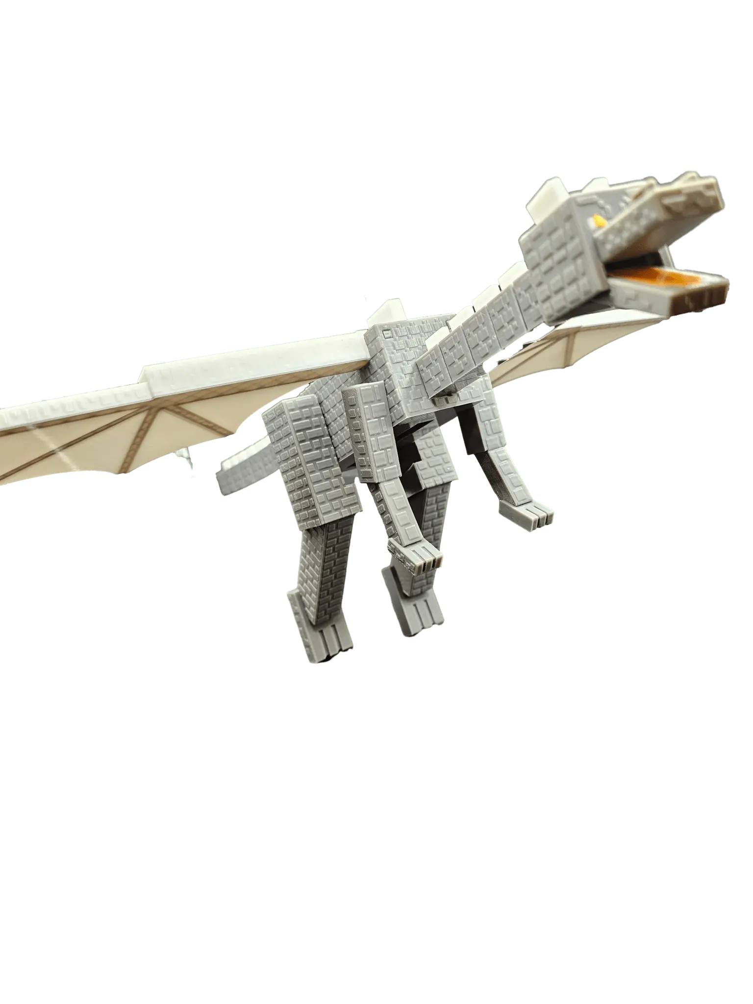Pixel Dragon Gamer Figure - 12 inch Minecraft Inspired Blocky Dragon Toy by Main Street Collective - Collectible Boss Display