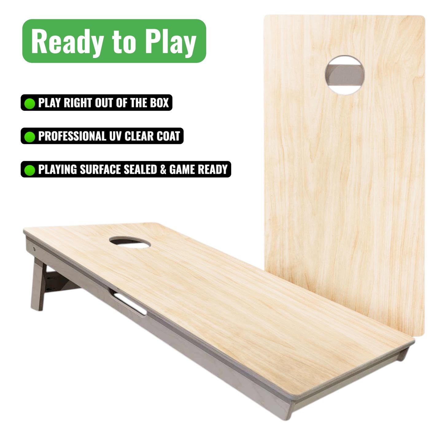 Classic Plain - Cornhole Boards - Professional Tournament Boards (Ready to Play) by Cornhole Solutions, custom cornhole board main product photo