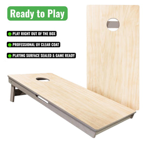 Complete Tournament Cornhole Bundle - Boards, Bags & Carrying Case - Classic Plain (Ready to Play)