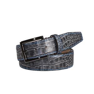 Platinum Mock Croc Leather Belt