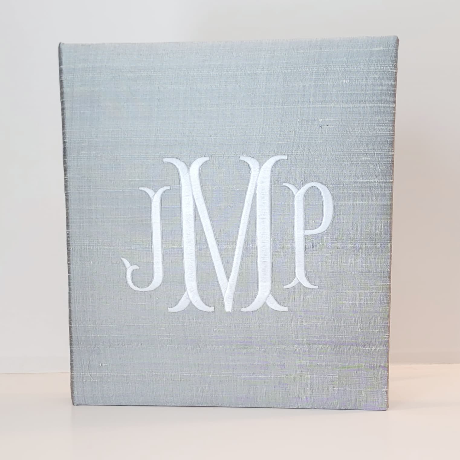 Platinum silk handmade baby memory book without bow by AP Creations