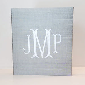 Platinum silk handmade baby memory book without bow by AP Creations