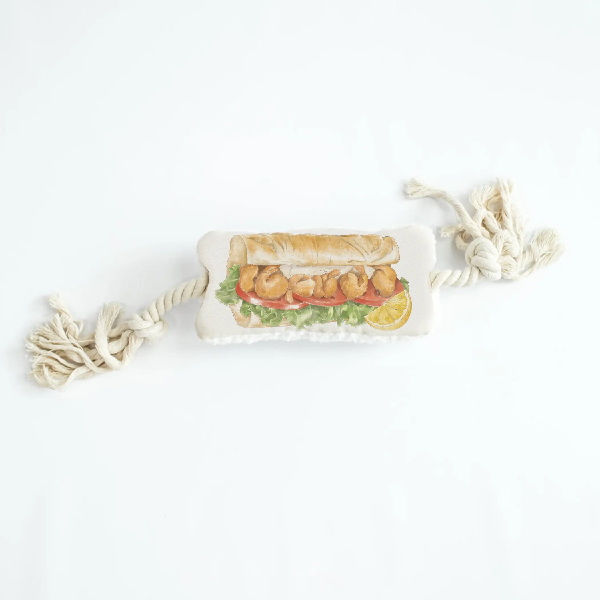 Po-Boy, Dressed! Dog Rope Toy by Nola Tawk, Southern lifestyle apparel main product photo