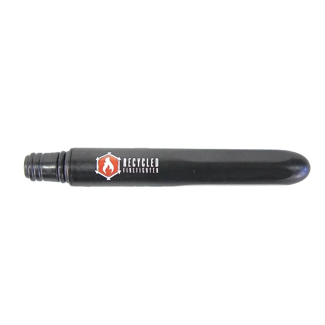 Black plastic Pokka Pen with Recycled Firefighter logo and screw cap.
