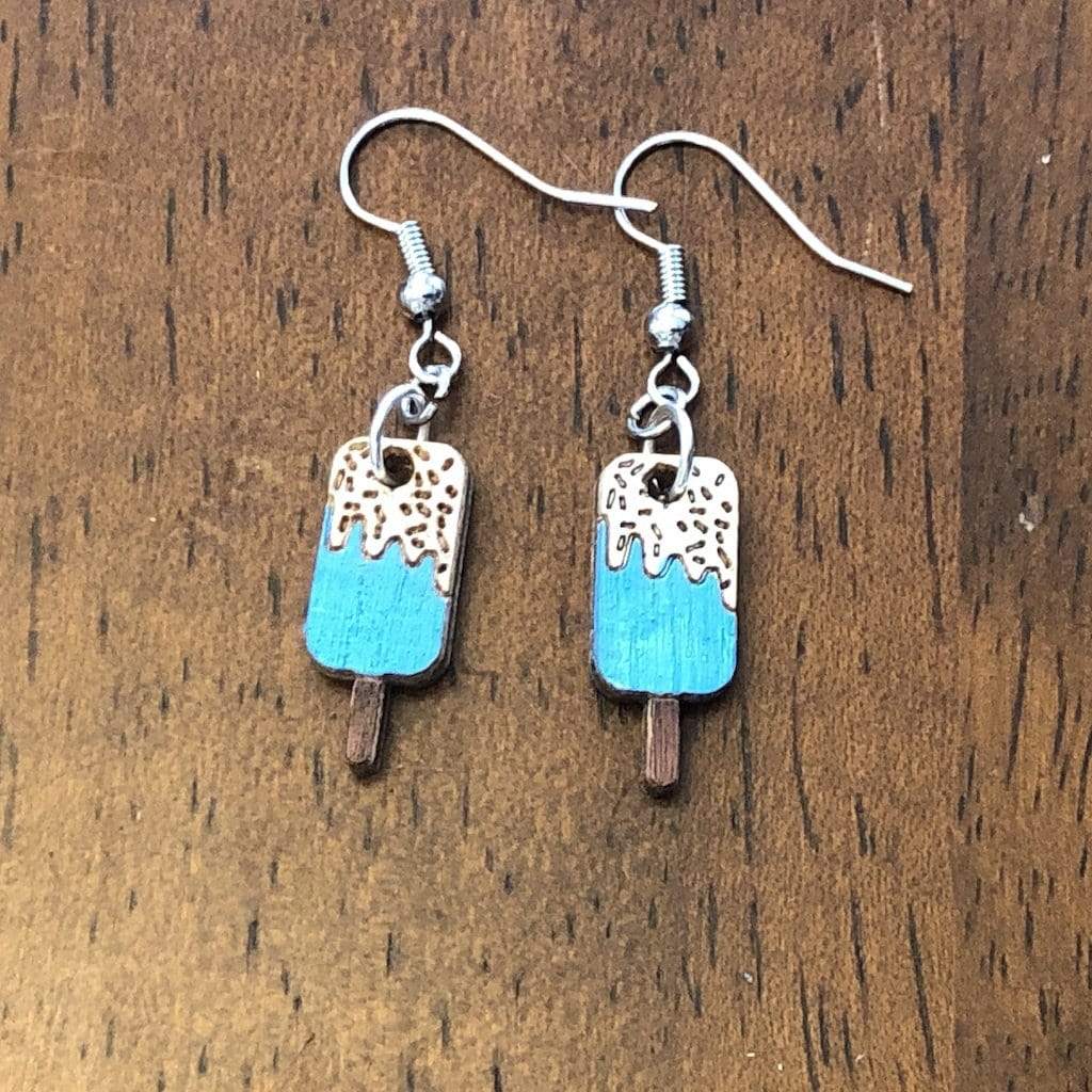 Popsicle Wooden Dangle Earrings | Summer Food Jewelry