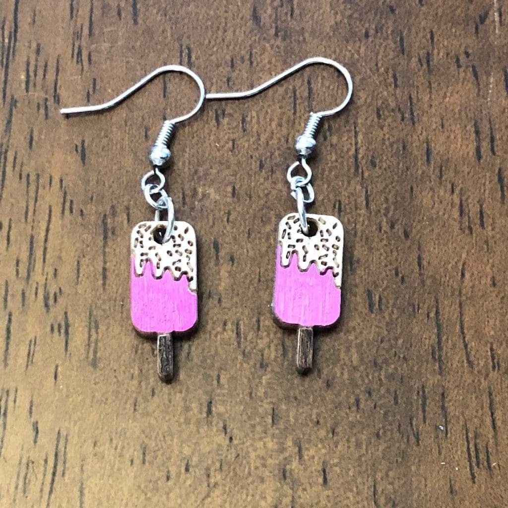 Popsicle Wooden Dangle Earrings | Summer Food Jewelry