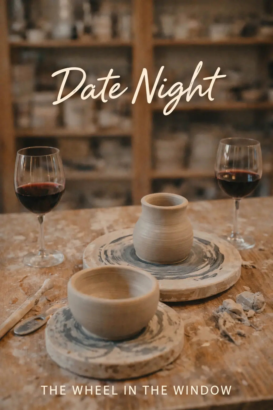 Pottery Date Night by The Wheel in the Window Pottery Studio, Southern home decor main product photo