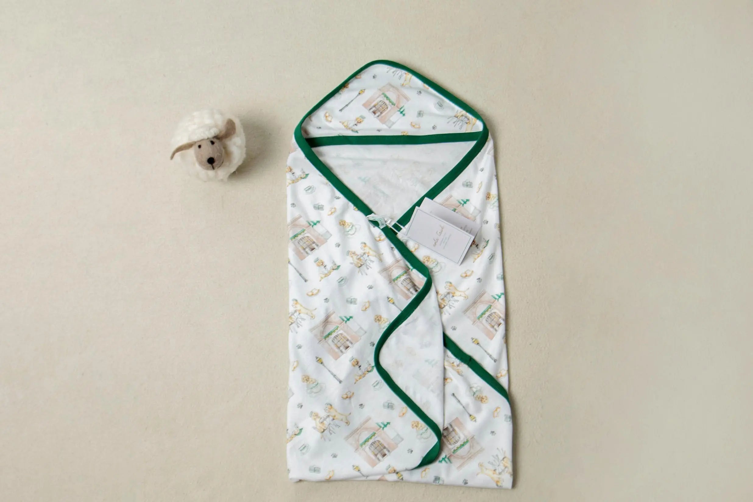 Powdered Sugar & Puppies Organic Cotton Baby Blanket by Nola Tawk, children's boutique clothing main product photo