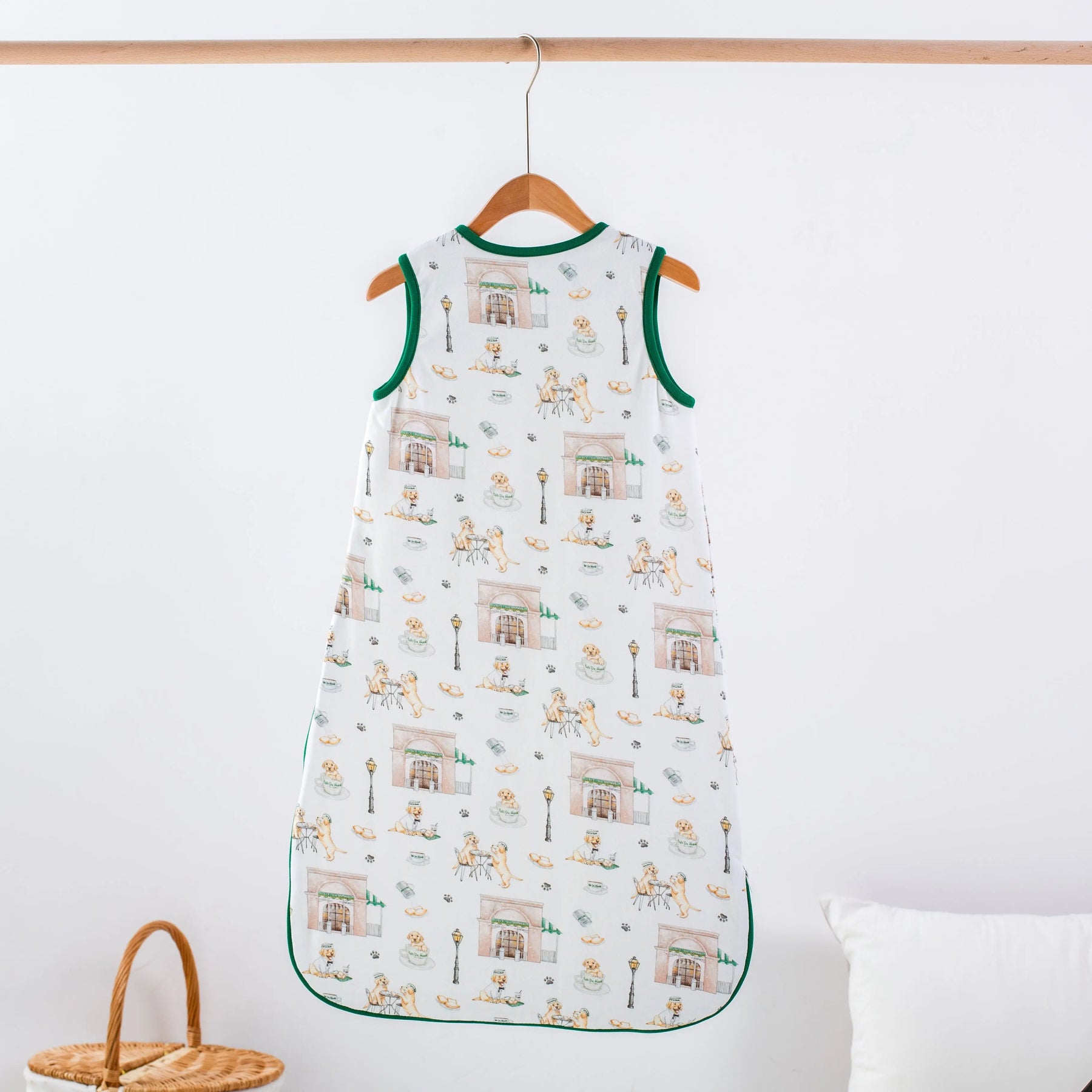 Powdered Sugar & Puppies Sleep Sack by Nola Tawk, children's boutique clothing detail photo 2