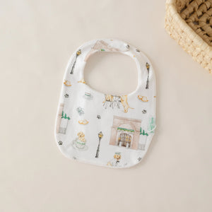 Powdered Sugar and Puppies Organic Cotton Baby Bib Nola Tawk