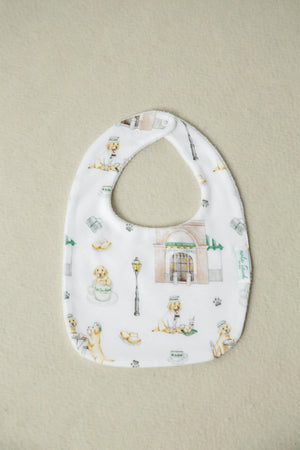 Powdered Sugar and Puppies Organic Cotton Baby Bib Nola Tawk
