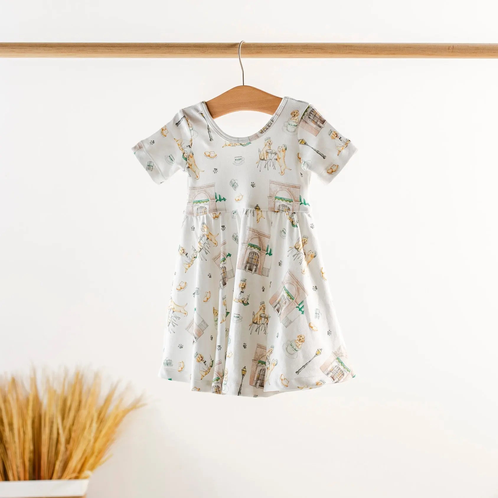 Powdered Sugar and Puppies Organic Cotton Dress for Kids Nola Tawk