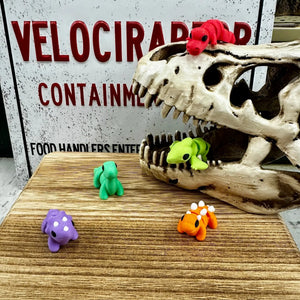 Prehistoric Pals Mini Fidget Toy Bundle | 3D Printed Dinosaur Toys by Mushroom Lady Co, paper gift main product photo