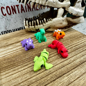 Prehistoric Pals Mini Fidget Toy Bundle | 3D Printed Dinosaur Toys by Mushroom Lady Co, paper gift detail photo 3