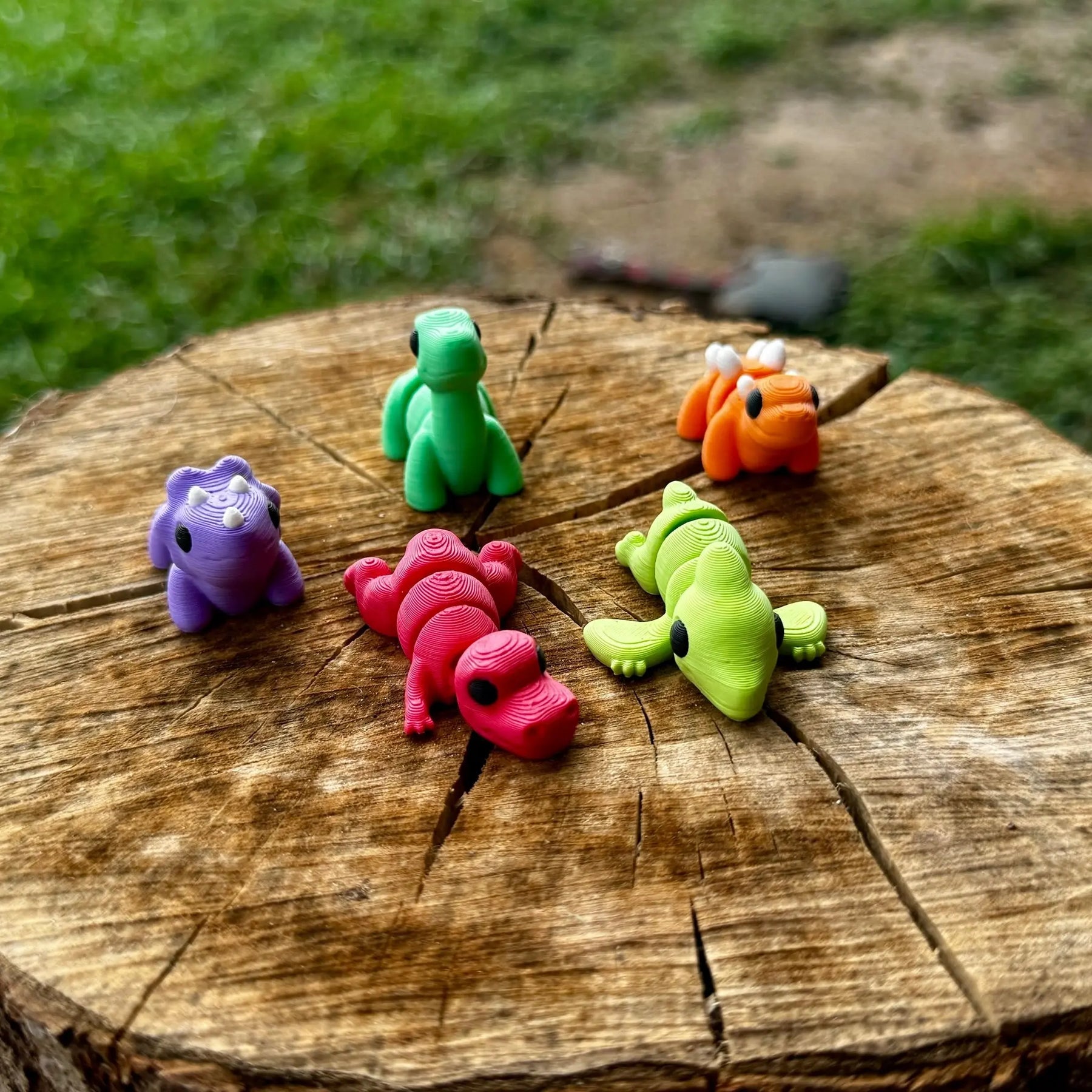 Prehistoric Pals Mini Fidget Toy Bundle | 3D Printed Dinosaur Toys by Mushroom Lady Co, paper gift detail photo 4
