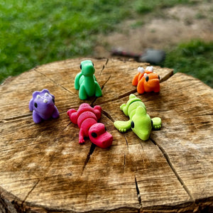 Prehistoric Pals Mini Fidget Toy Bundle | 3D Printed Dinosaur Toys by Mushroom Lady Co, paper gift detail photo 4