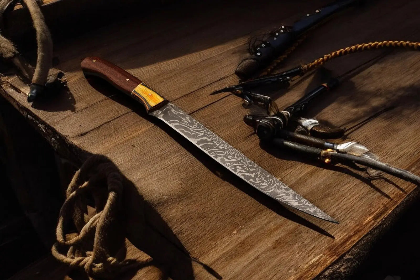Premium Damascus Fillet Knife – 12.5" Handmade Precision Damascus Knife Store