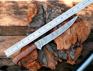 Premium Damascus Fillet Knife – 7.6" Blade, Rosewood Handle Damascus Knife Store