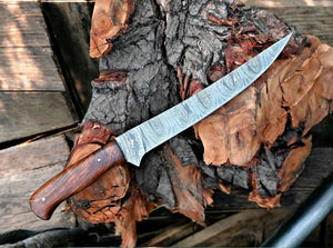 Premium Damascus Fillet Knife – 7.6" Blade, Rosewood Handle Damascus Knife Store
