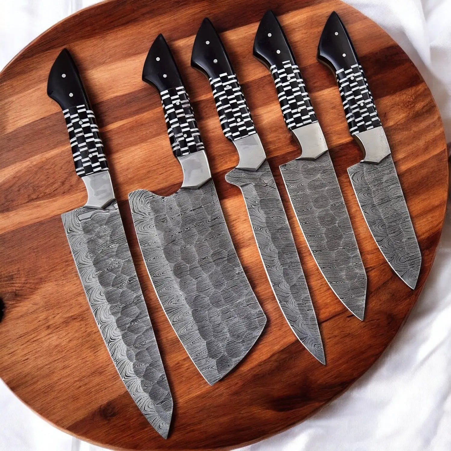 Premium Damascus Kitchen Knives Set – Epoxy Resin Handle Damascus Knife Store