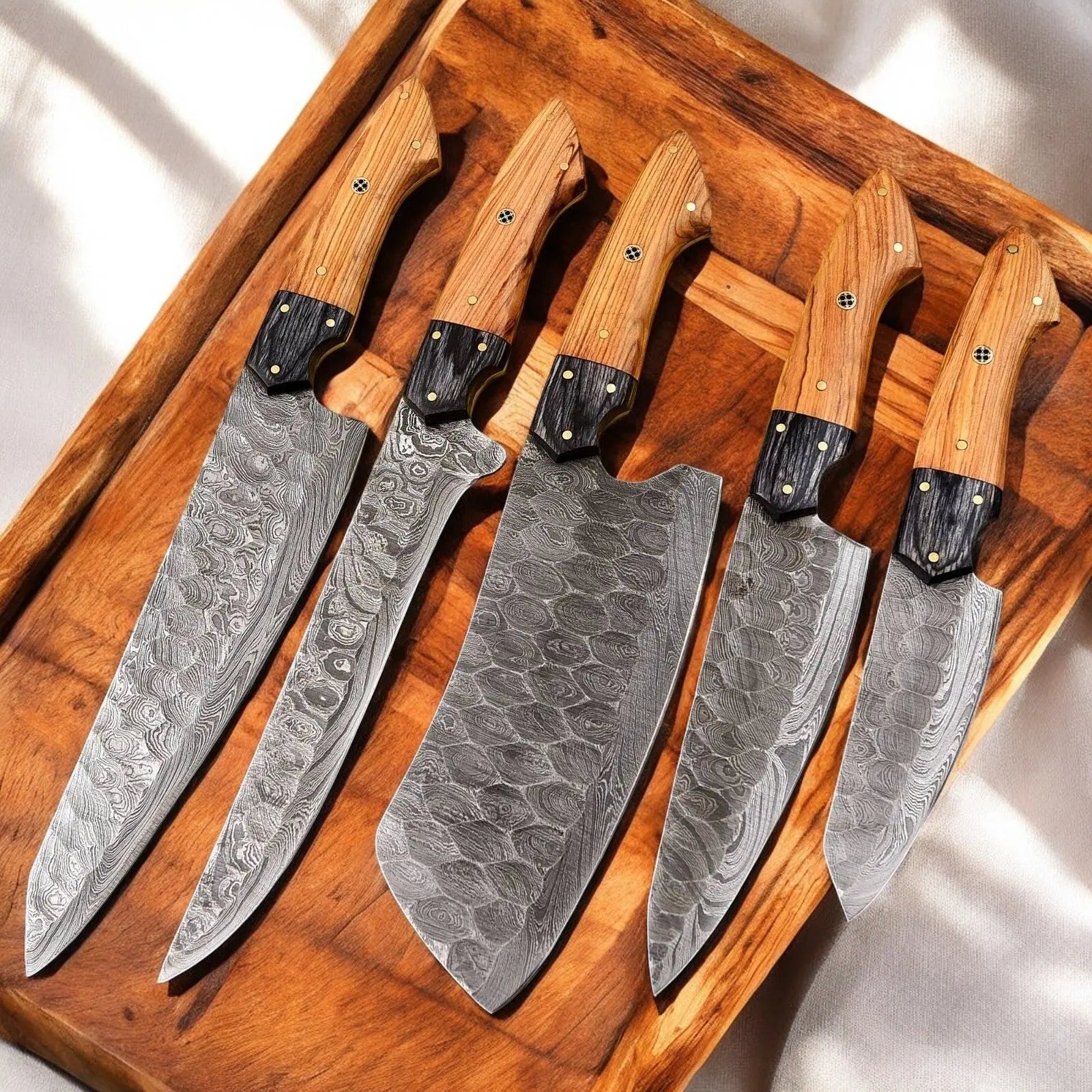 Premium Damascus Kitchen Knives Set – Handmade & Sharp Damascus Knife Store