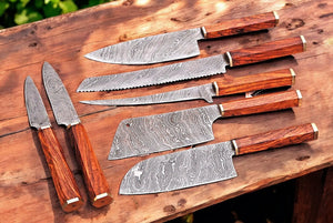 Premium Damascus Kitchen Knives Set – Handmade & Sharp Damascus Knife Store