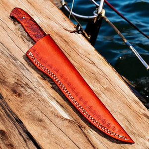 Premium Handmade Damascus Fillet Knife – 12" with Rosewood Handle Damascus Knife Store