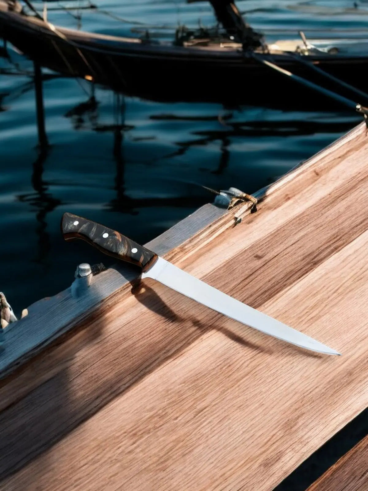 Premium Handmade Fillet Knife – 9" 440C Stainless Steel by Damascus Knife Store, Damascus knife main product photo